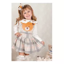 Conjunto Infantil Menina Luxo Yoyo Salopete E Blusa