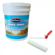 Pintura Latex Interior Antihongos 20lts + Rodillo De Acabado Mate Color Blanco