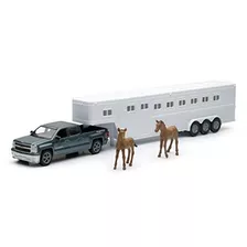 Chevrolet 1:43 Longhauler Silverado 4x4 With Horse Trailer A
