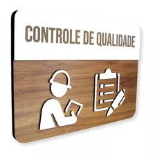 Placa De Sinalização | Controle De Qualidade - Mdf 30x21cm