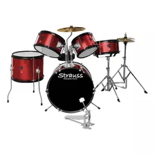 Bateria Junior Strauss 5 Piezas Roja Superoferta 