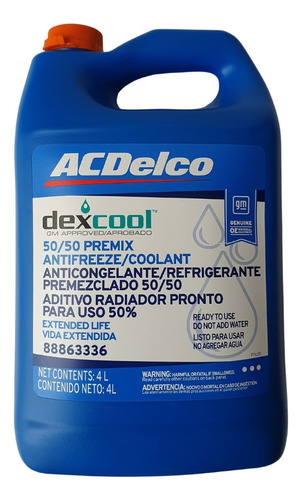 Refrigerante Acdelco Naranja Dex Cool 50/50   Cant: 4 Litros Foto 4