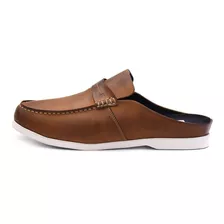 Mocassim Mule Masculino Em Couro Tamanho Grande Conforto 