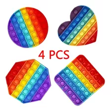 Pack De 4 Unidades Pop It Fidget, Antiestrés, Para Autismo