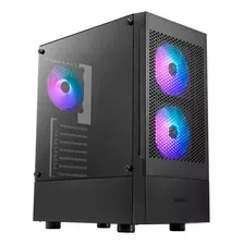 Gabinete Gamdias Talos E3 Mesh Mid Tower Rgb Vidrio Templado Color Negro