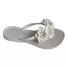 Chinelo Feminino Modelo Flores Branco Infantil E Adulto 2301