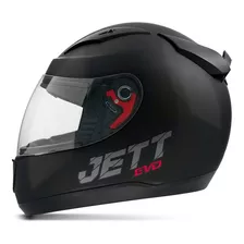 Capacete Fechado Moto C/ Viseira Evo Line Preto Brilhante 56 Desenho Jett Evo Line Solid Brilhante