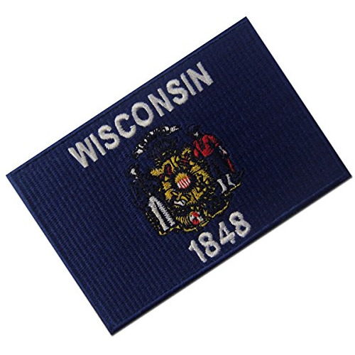 Bandera Del Estado De Wisconsin Bord El Emblema De Hierro E Foto 3