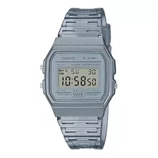 Reloj Casio Hombre F-91ws-8d Color De La Malla Gris Translúcido Color Del Bisel Gris Translúcido Color Del Fondo Led