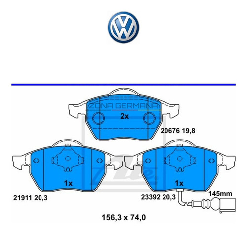 Pastillas Freno Volkswagen Jetta Gli 1.8t Original Ate  Foto 6