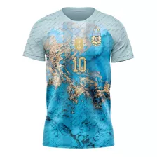 Camiseta Argentina Tres Estrellas Dorada Campeón 2022 