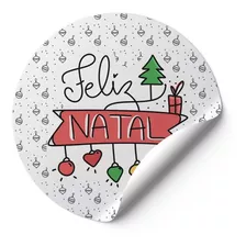 120 Tag Etiquetas Adesivo Presente Enfeite Feliz Natal Selo