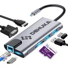 Adaptador Hub Usb Hdmi 8 En 1 Hub Compatible Con Notebook Mac Macbook Compuadora iPhone Dehuka