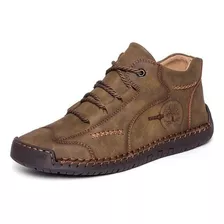 Hombres Casual Cuero Zapatos Botas Senderismo Trabajo