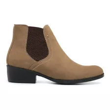 Bota Botina Feminina Chelsea Cano Curto Couro Legit Nobuck