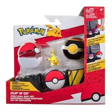 Cinturón Pokemon Clip ´n´ Go. Pikachu, Pokeball Y Lujoball