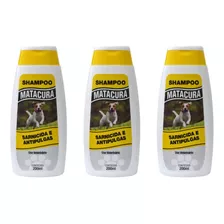 Sarnicida Para Cães - Kit 3 Shampoo Matacura 200ml