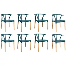 Conjunto 8 Cadeiras Polipropileno Wishbone Yescasa