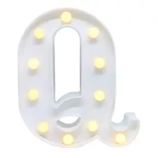 Luminária Branca Decorativa Letra Luminosa Led 3d - Letra Alfaberto 