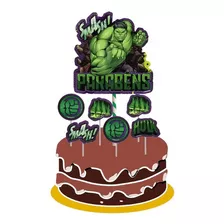 Topo De Bolo Hulk Topper Decoração Festa Aniversário