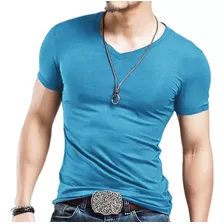 Camisetas Con Cuello En V Para Hombre, Casual, Básica, Sólid