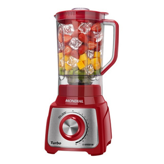 Liquidificador Portátil Mondial Turbo Inox L-1200 3 L Vermelho E Inox Com Jarra De San 220v