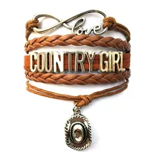 Infinity Love Country Girl Bracelet-southern Cowboys Hat