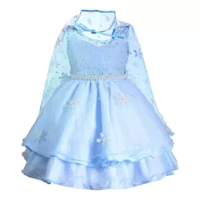 Vestido Elsa Da Frozen 2 Infantil De Festa Fantasia Com Capa