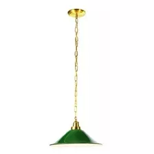 Luminaria Lustre Verde 1 Cupula Sinuca Com Corrente