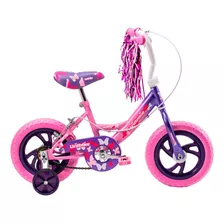 Bicicleta Infantil Unibike Goma Para Niño Niña Tek R12 Color Rosa - Lila