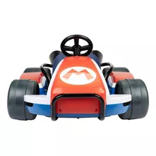 Mario Kart Go Kart 24v Montable Eléctrico Con Sonidos Drift Color Rojo Con Azul