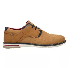 Zapato Casual Derby Pierre Cardin S088 Camel Para Hombre