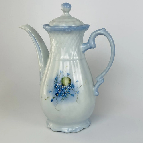 Jogo Bule E Xícaras De Chá Porcelana Pintada À Mão 54 Peças Azul Celeste 4