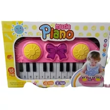 Piano Interactivo Con Luces Y Sonidos 23 Cm Rosa Sebigus