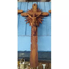 Quadro Crucifixo Entalhado Em Madeira Jesus Na Cruz