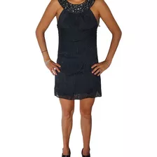 Vestido Fuese Negro Con Piedras S 