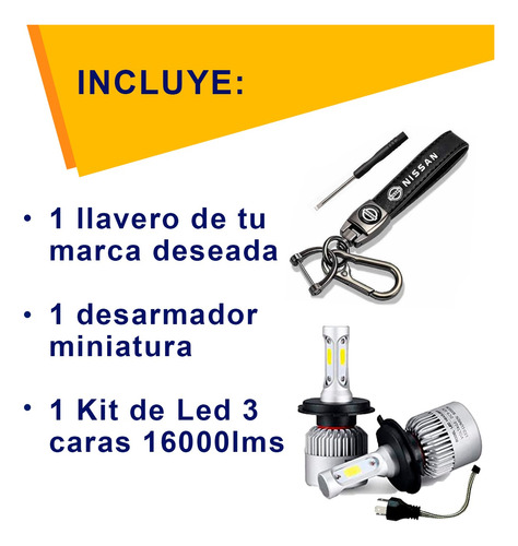 Kit Focos Delanteros 40w + Llavero Piel Cuero Nissan Platina Foto 2