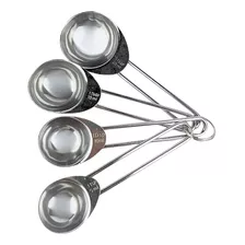 Conjunto De Colheres Medidoras Cozinha Kit 4 Peças Aço Inox