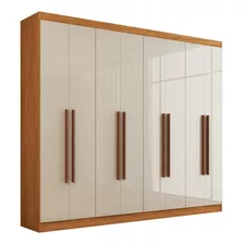 Guarda-roupa Casal Ele E Ela 8 Portas 8 Prateleiras Cor Bege