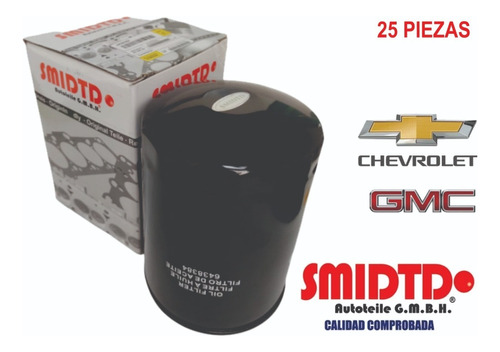 25 Filtros Aceite Para Chevrolet Suburban 5.7l 92-98 Smidtd Foto 5