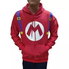 Sudadera Hoodie,juvenil Roja Gorro Mario Bros 