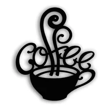 Cuadro Decorativo Coffee Café Cafeteria En Mdf 3mm Negro