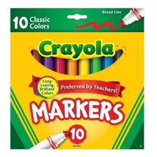 Marcadores Crayola Colores Clasicos X 10 Original Tma+