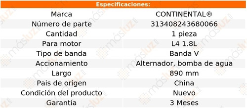 Banda 890 Mm Acc Protege L4 1.8l 90/94 Alt, B/agua Foto 4