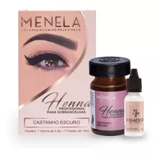 Kit Henna Para Sobrancelhas Menela 2,5g Com Fixador 15ml