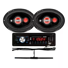 Rádio Mp3 Bluetooth Par 6x9 100rms 4 - 8 Ohms Bomber Usb Sd