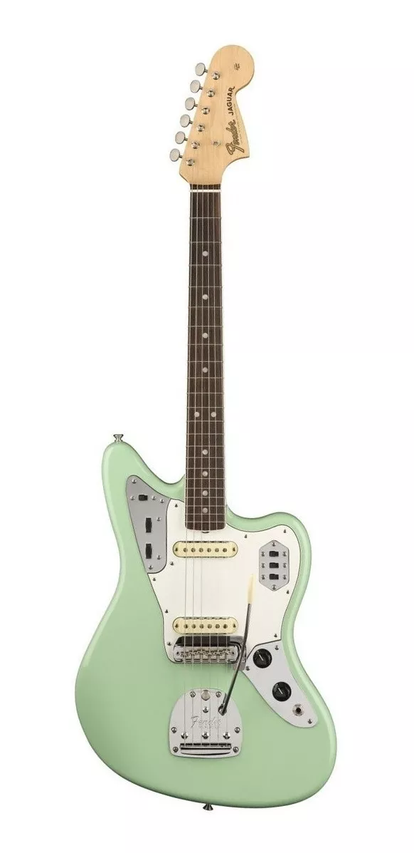 Guitarra Eléctrica Squier By Fender Vintage Modified Jaguar De Tilo Surf Green Brillante Con Diapasón De Palo De Rosa