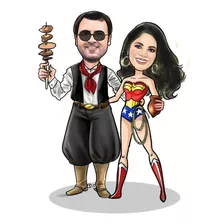 Promoção Caricatura Digital Personalizadas Casamentos Casal