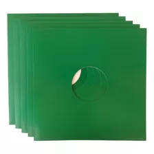 5 Capas P/ Lp Disco Vinil 12 Pol Papel 300gr Verdes C/ Furo