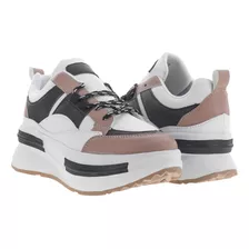 Tenis Casuales Plataforma Chunky Multicolor Moda Mujer Erez